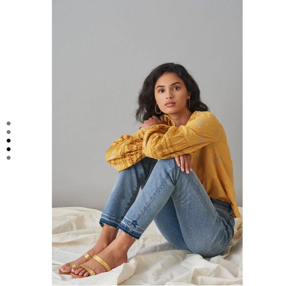 Anthropologie | Pilcro The Cigarette Slim Straight Medium Wash Frayed Hem Jeans - Picture 2 of 11